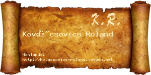 Kovácsovics Roland névjegykártya