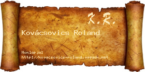 Kovácsovics Roland névjegykártya